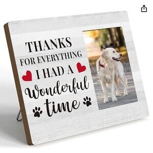 In Memory Of Pet Picture Frame "Thanks For Everything I Had A Wonderful Time"